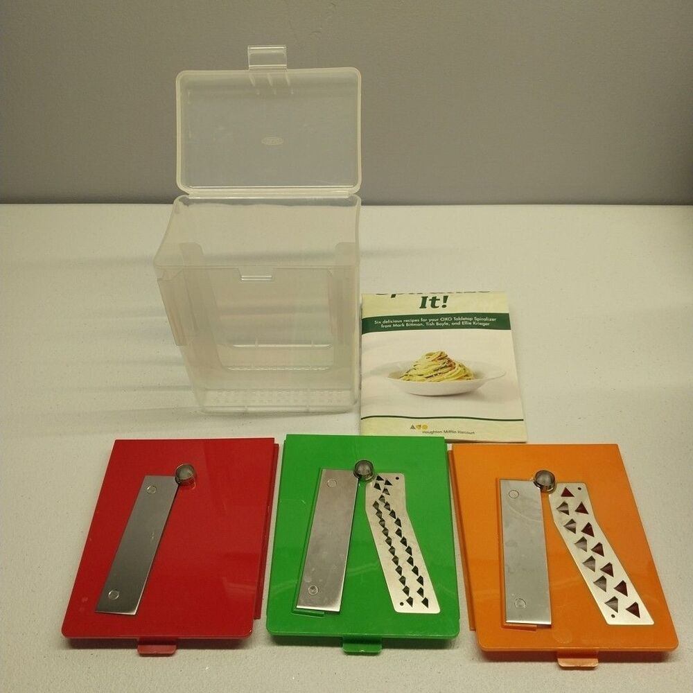 OXO Good Grips Spiralizer Replacement Blades Set of 3 w/ Case & Recipe Book